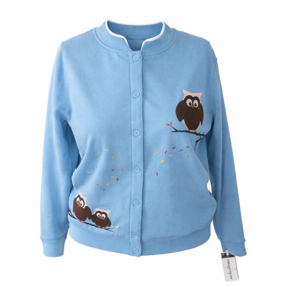 Rebecca Malone Tops - NWT Rebecca Malone Blue Owl Print Button Top M